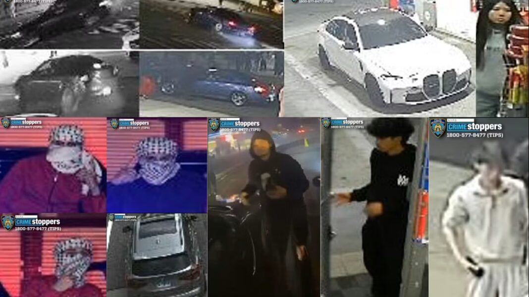 Chaos in New York: Street Takeover Turns Violent as Suspects Jump on Police Car