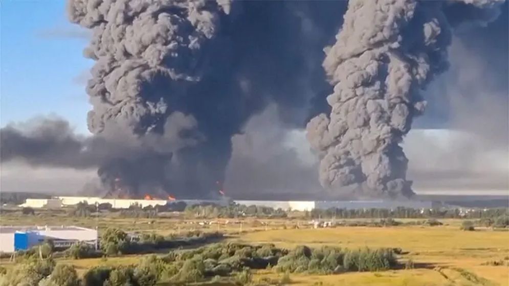 Ukrainian Drone Strikes Ignite Massive Warehouse Fire in Russia, Killing Eight Workers